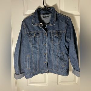 Jean Jacket, very cool you can choose to zip it or button it.